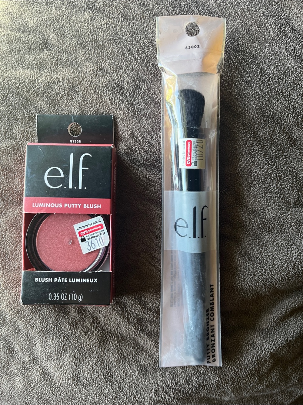e.l.f. Cosmetics BRUSH & Luminous Putty Blush BERMUDA NWT